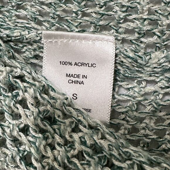 Soho Jeans Women's Small Open Knit Cardigan Open Front Long Sleeve Green Sweater - Picture 12 of 12